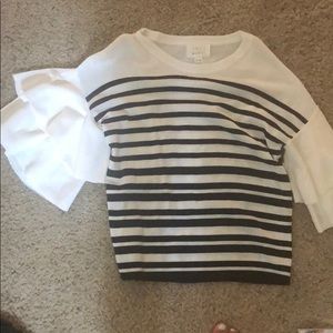 Cute ruffle sleeve top with stripes